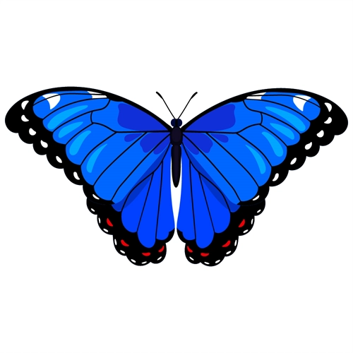 Butterfly Theme Bright Blue Butterfly Transparent Sticker